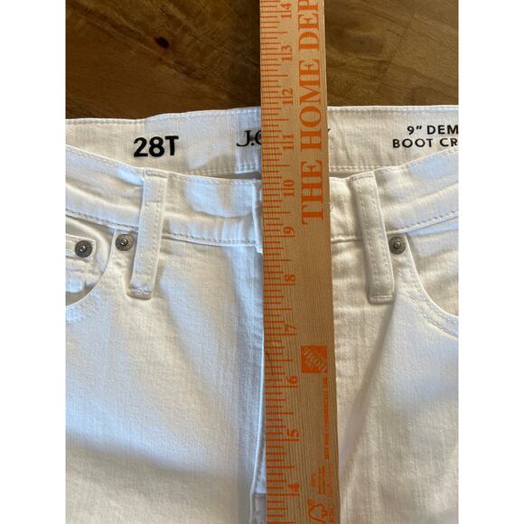 J Crew 9" Demi Boot Crop Jeans in White Wash Women's 28 Tall NWOT - Picture 11 of 12
